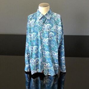 ALAN FLUSSER WEARABLE
ART LONG SLEEVE PAISLEY SHIRT
SIZE XXL